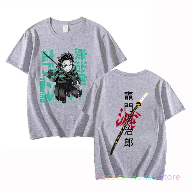 Gorąca Moda Kamado Tanjirou Nadrukowane T-shirty Anime Graficzny T-shirt Kobiety Mężczyźni Casualowy Cool Letni Krótki Rękaw Oversize Top
