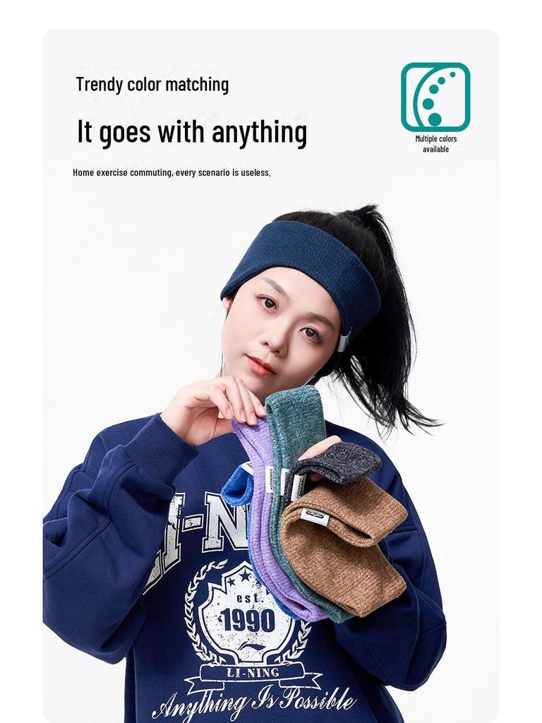 Sunmoss Women's Double-Layer Windproof Sports Headband - Warm Ear Protection for Autumn and Winter Running