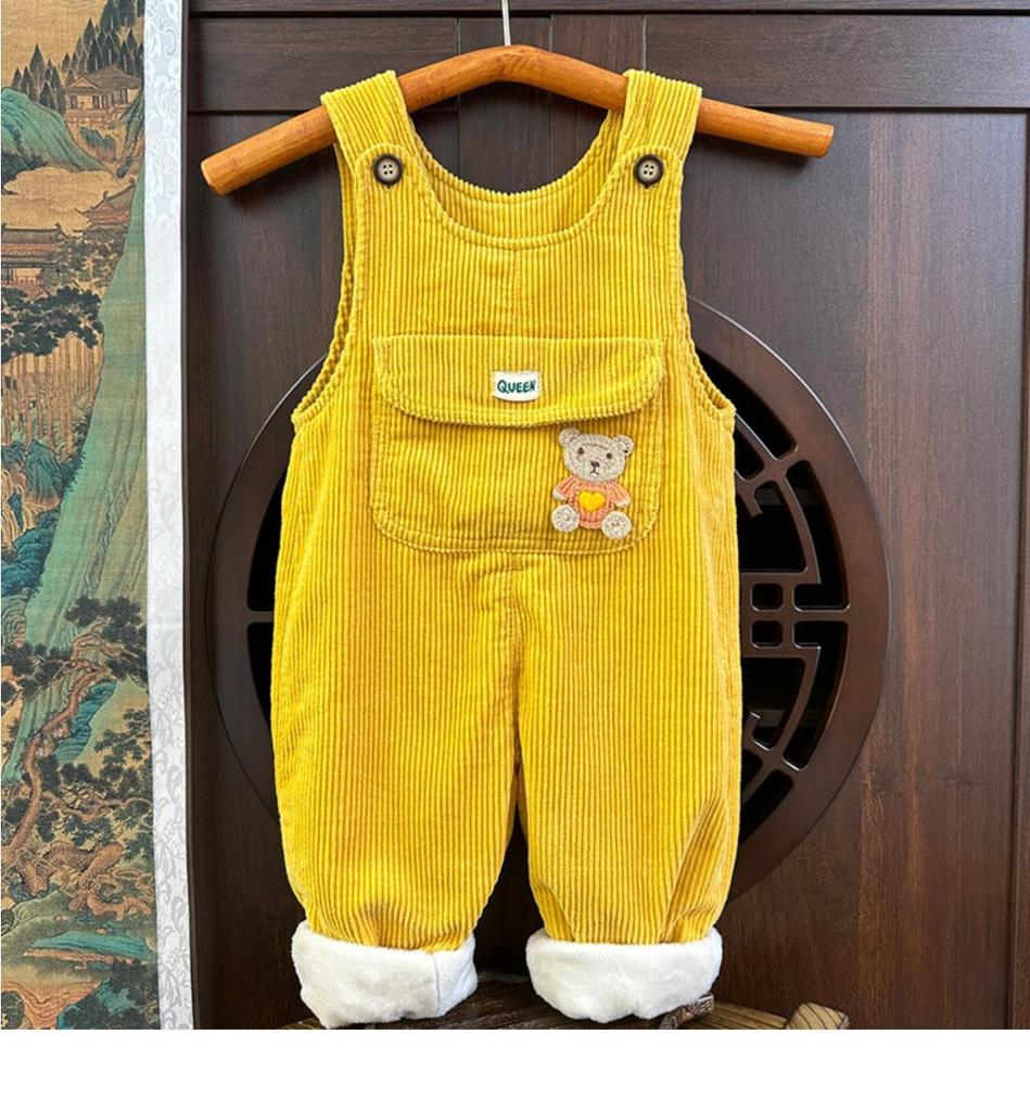Jardineira de Veludo Cotelê para Bebê Inverno Quente Calças de Algodão para Menina Outono & Roupas de Bebê Roupas Infantis Jardineira