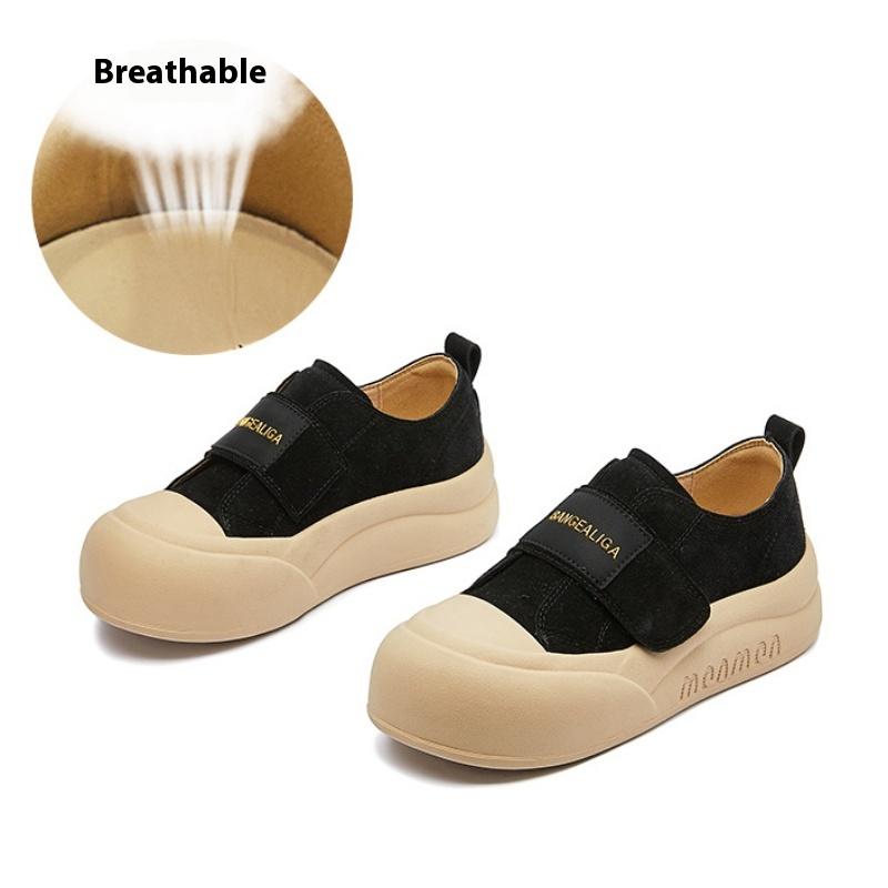 

Лоферы из натуральной кожи и бархата для женщин, зимние кроссовки в стиле ретро на липучке, белая обувь на толстой подошве, обувь на все случаи жизни 39