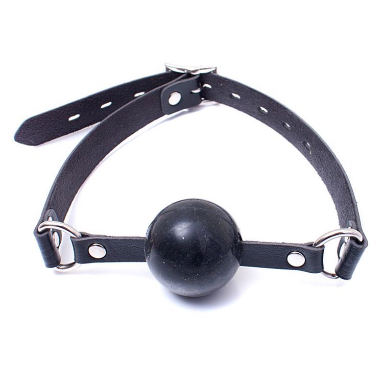 Solid Silicone PU Leather Oral Harness 42mm Open Mouth Ball Gag Strap BDSM Restraint Slave Sex Toys Adult Bondage Game