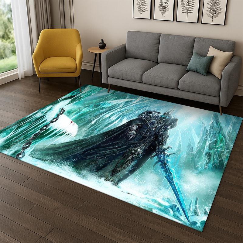 Demon Hunter Arthas World of Warcraft WOW Game Carpet Rug for Bedroom Living Room Sofa Doormat Home Decor,Area Rug Non-slip