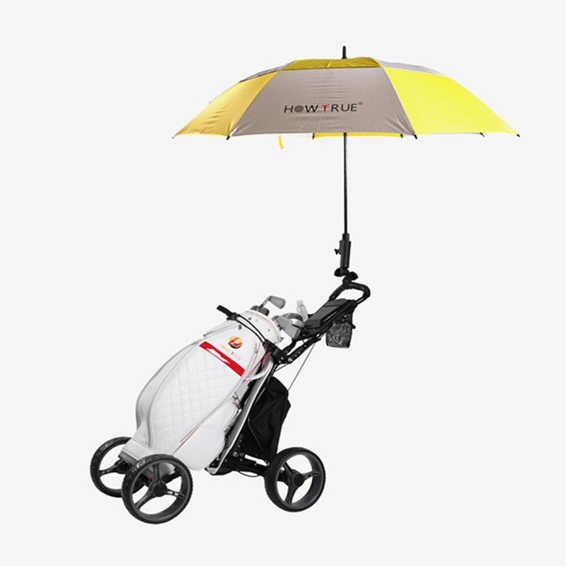 Universeller Golfwagen-Schirmhalter Verstellbarer Golf-Trolley-Schirmständer-Clip Buggy Kinderwagen Rollstuhl Schirmhalterung
