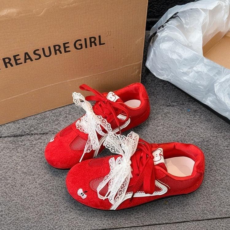 

Versatile sports casual shoes new summer lace straps soft-soled shoes retro through net shoes women 41