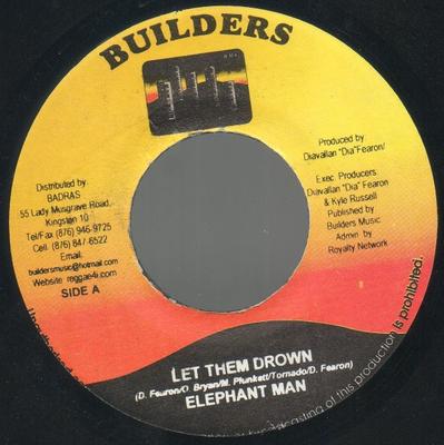 7inch Record ELEPHANT MAN / EINSTEIN - Let Them Drown / Bad Mind Dutty Hea None Builders 2003 Jamaica Reggae, Ska & Dub Used