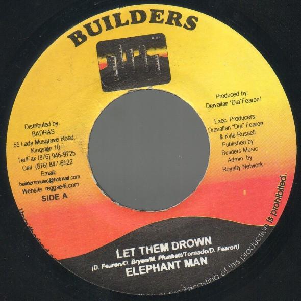7inch Record ELEPHANT MAN / EINSTEIN - Let Them Drown / Bad Mind Dutty Hea none Builders 2003 Jamaica Reggae, Ska & Dub Used