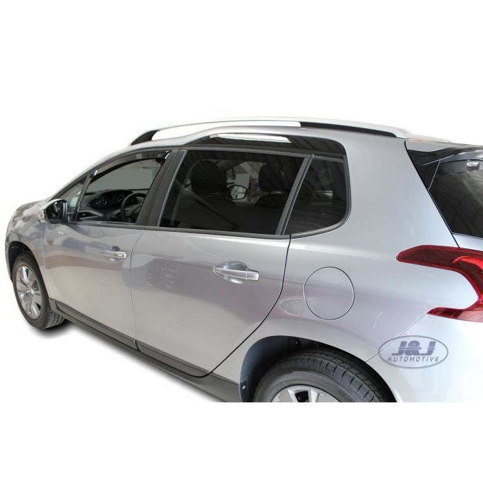 Air Deflectors - J&J AUTOMOTIVE - Peugeot 2008 - Smoked - Reinforced Acrylic - Easy Installation