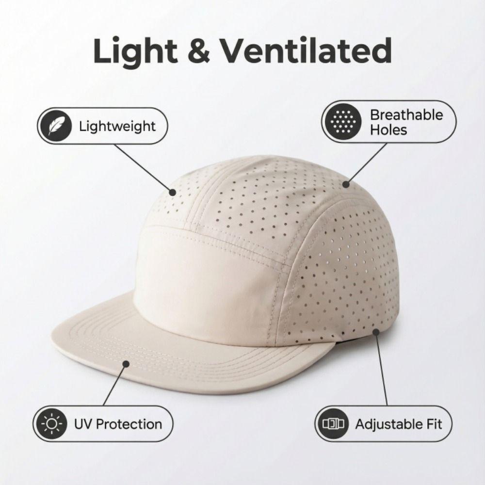 Soft Baseball Cap 5-panel Sun Hat Lightweight Running Cap  Running