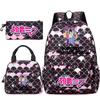 3Pcs/set Anime Cartoon Demon Hunters Printed Backpack Handbag Pencil Case for Teenger Student Girl Boy Large Capacity Waterproof Bookbag