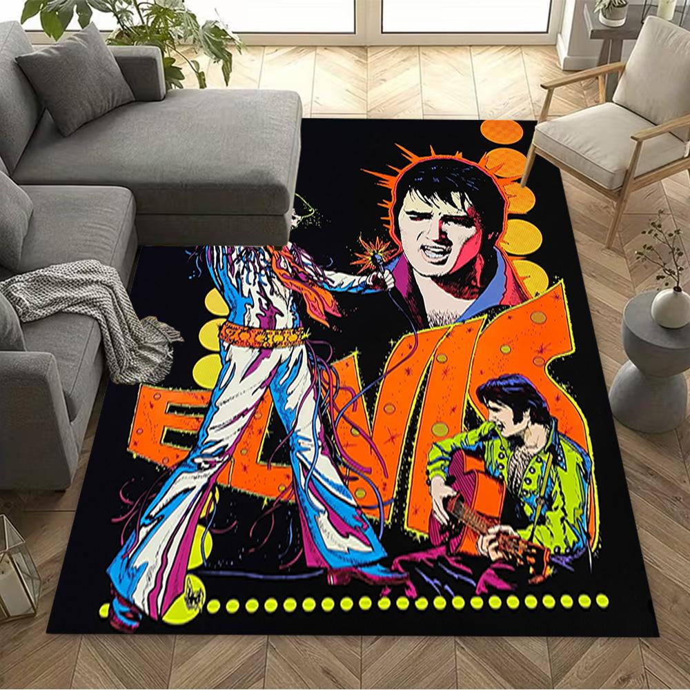 Elvis Presley Rock Legend Area Rug Design for Playrooms Living Rooms Dining Room Dormitory Anti-slip Rug Office home decor Spiritual Gift