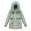 Winter, Casual Medium and Long Korean Version of Women's Warm Loose Large Fur Collar Cotton-padded Jacket