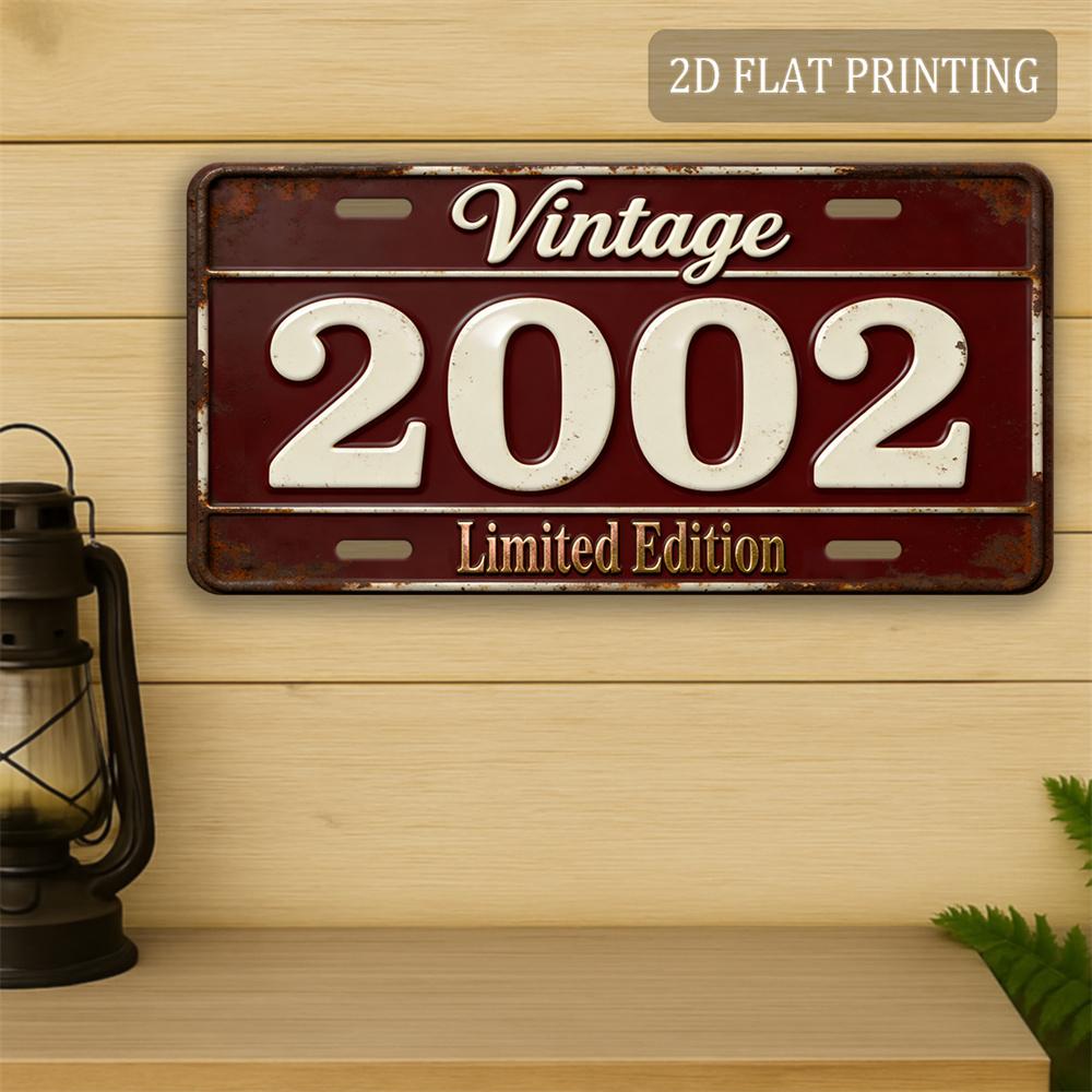 D Flat pc D Flat xinch Metal Wall Decoration Plaque Vintage Commemorative Year Number Limited Edition Wall Deco