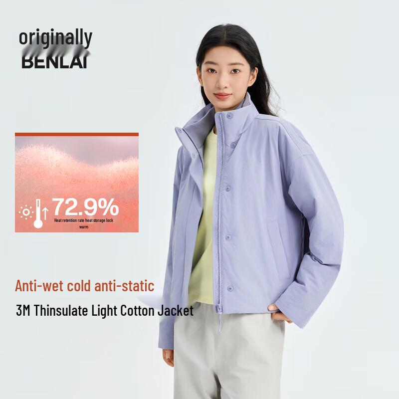 

BENLAI Women s Loose Stand-Collar Padded Jacket S