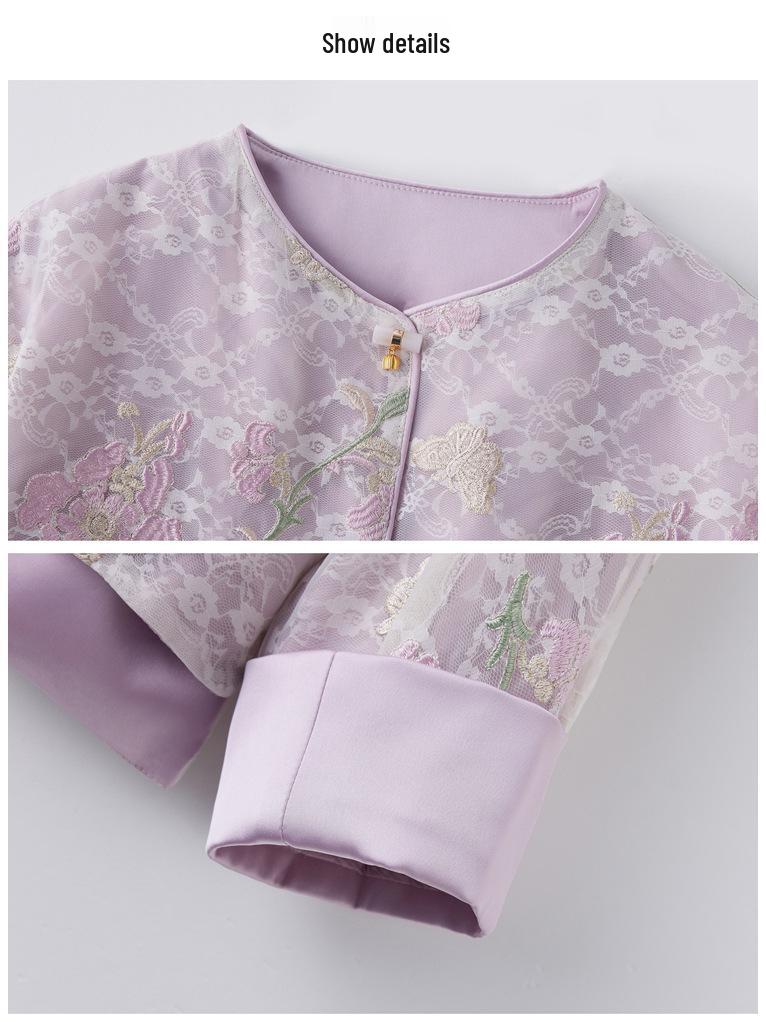 2025 Spring/Autumn Women's Retro Embroidered Jacquard Short Jacket