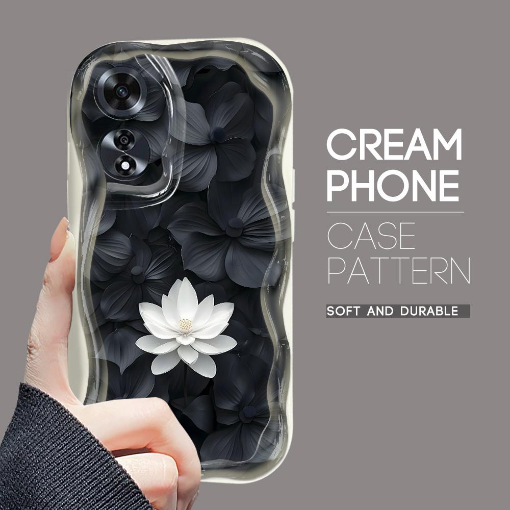 

Для OPPO A12 A15 A38 A58 A60 A76 A92 Reno8 11F 11Pro 12 Realme 10 12Pro 14 C35 C63 Модна Дівчина Кремова Текстура М який Силікон Повне Покриття Захист Камери OPPO Reno15C 5G білий