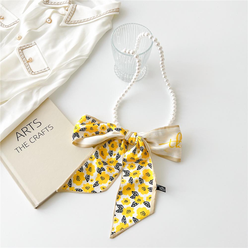 Decorative Simple Texture Silk Scarf Women'S New Style Spring And Autumn Summer Fashion Versatile Headscarf Work Scarf