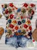 Available: 2026 Plus Size Women's 3D Printed Casual Summer Shirt, European & American Style.