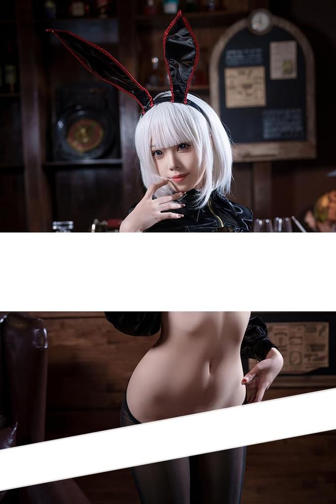 Litany Black Reverse Bunny Tokutaisha Bunny Girl Bunny Cosplay PU Leather Jacket, Suit, Costume, (M)