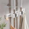 Wall-Mounted No-Drill Mop and Broom Clips - Bathroom Organization Rack