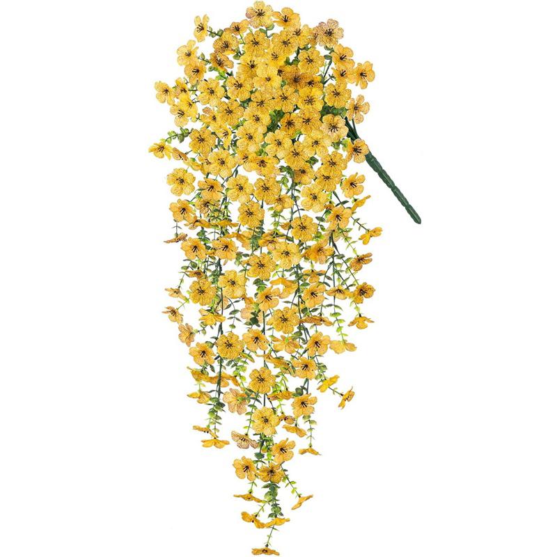 Artificial Morning Glory Flower UV Resistant Hanging Flowers Silk Morning Glory Garden Wedding Decoration Outdoor Hanging Plants