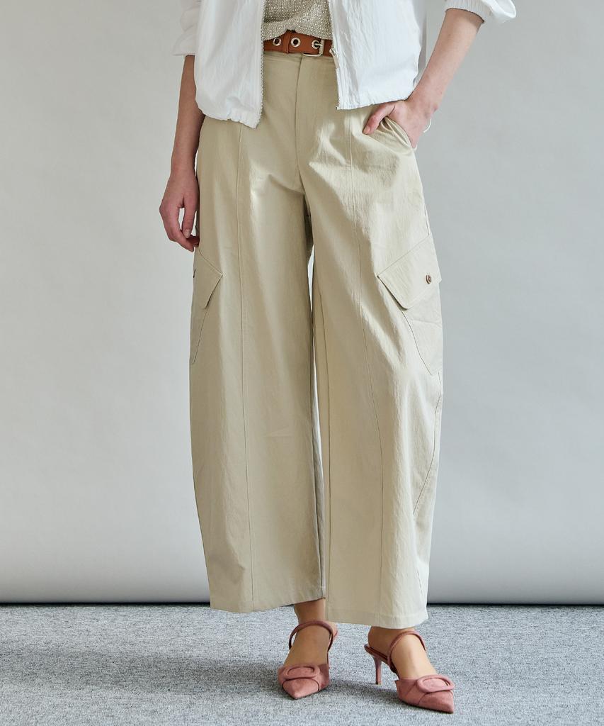MAXZA Flap Pocket Back Elastic Wide Pants