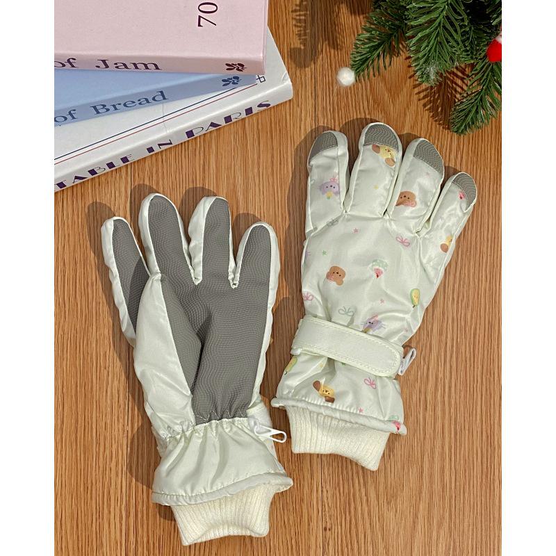 

«Ветрозащитный бархатный горнолыжный перчатки»: Симпатичные, утолщенные, водонепроницаемые, устойчивые к холоду перчатки для велоспорта на открытом воздухе. One Size