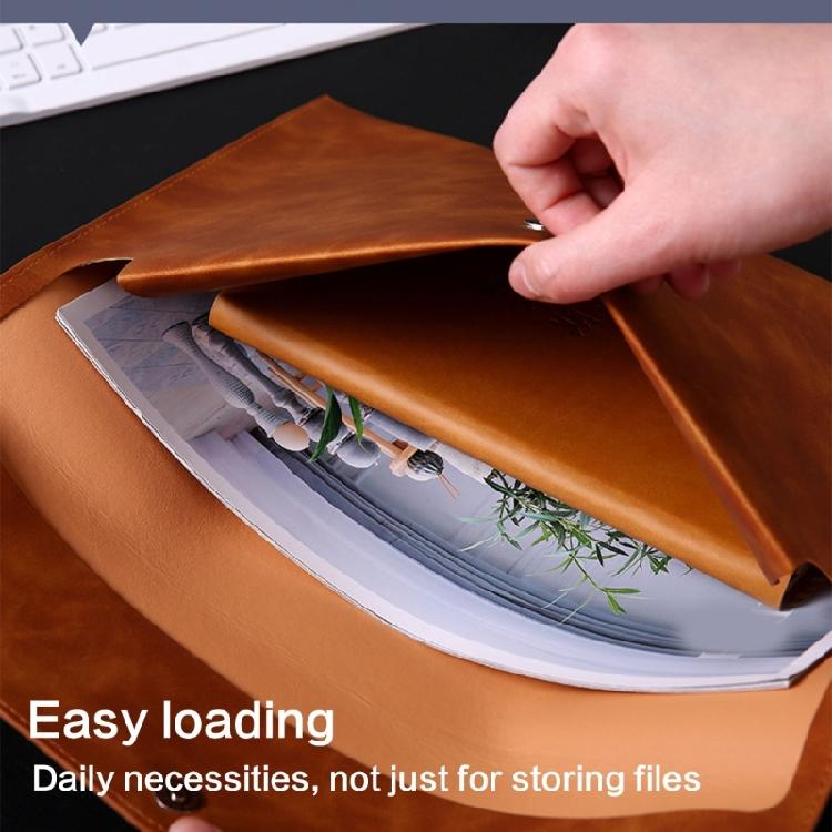 Business Folder Water Resistant Leather Document Organiser Carrying Case Magnetic Button Closure 330x240cm for Office