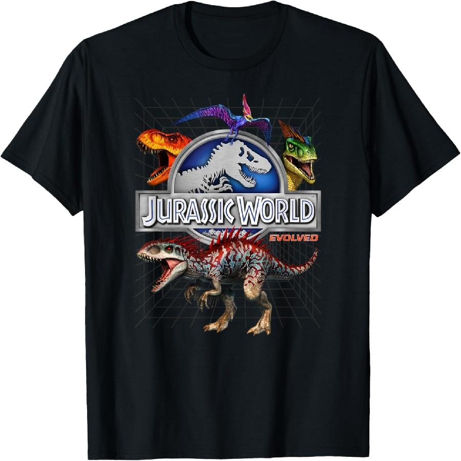 Jurassic World Evolved Dino Grid T-Rex T-Shirt S