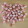 30pcs/set Flowers Printed Loose Beads Creative Chinese Style Beads  Woven Necklaces