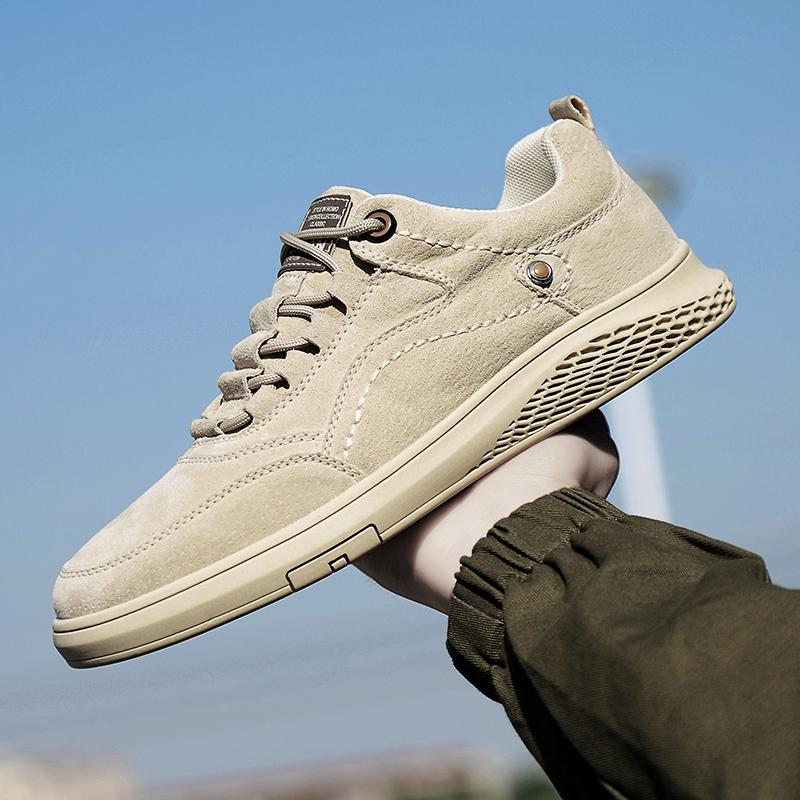 Fashion Trend Retro Fashion High-quality Men's Outdoor Ventilation Non-slip Genuine Leather Sports Shoes Men Soft Flat Bottomed Oxford