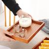 Handcrafted Japanese Orchid Rectangular Wooden Tea Tray with Custom Logo for Hotels and Restaurants