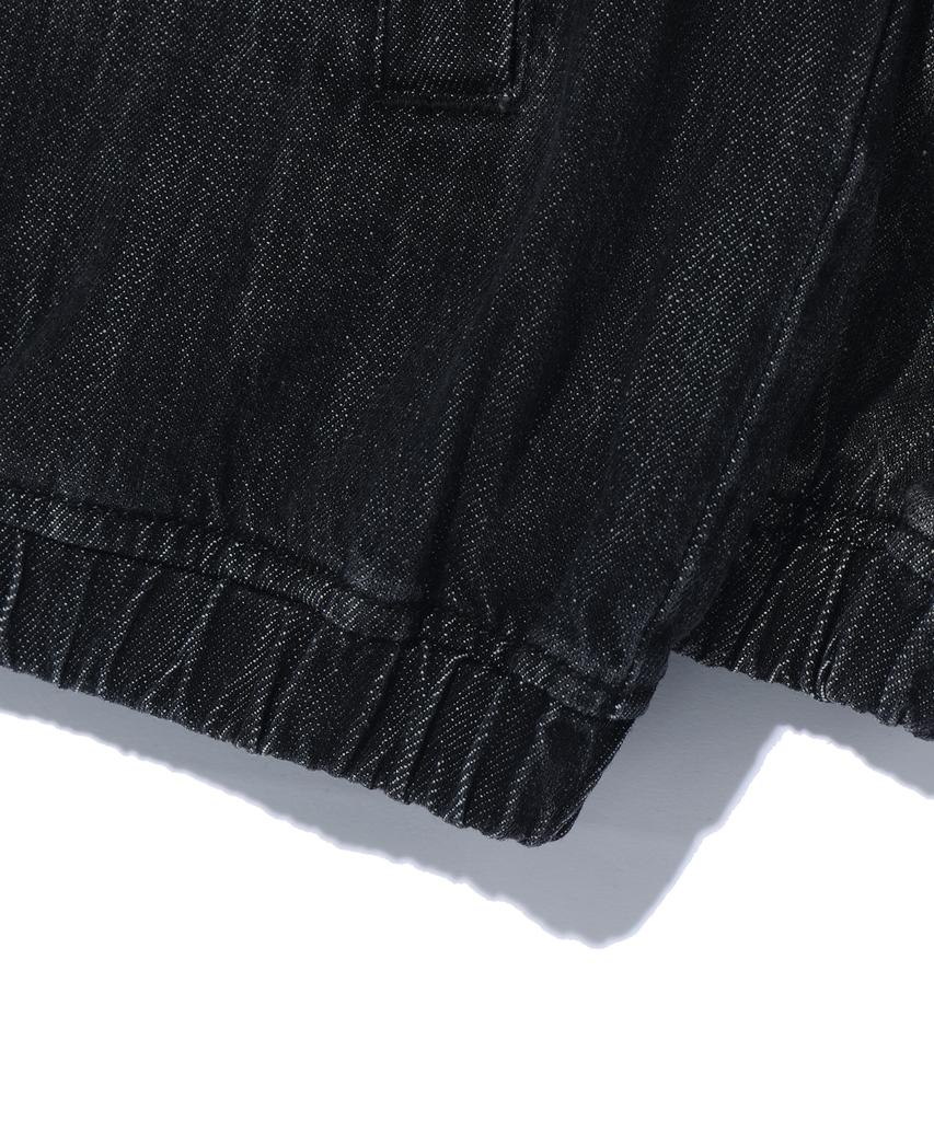 Annoyed Cut Brushed Denim Zip-Up Hoodie Lq1Ju032_Black