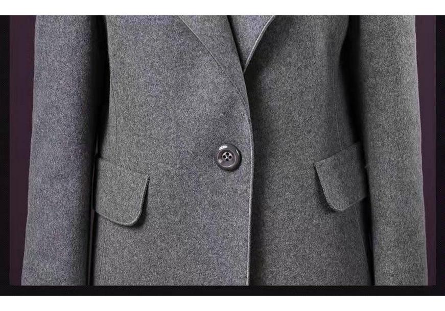 2025 Autumn/Winter Women's Mid-Length Wool Coat – Elegant Waist-Cinched Style
