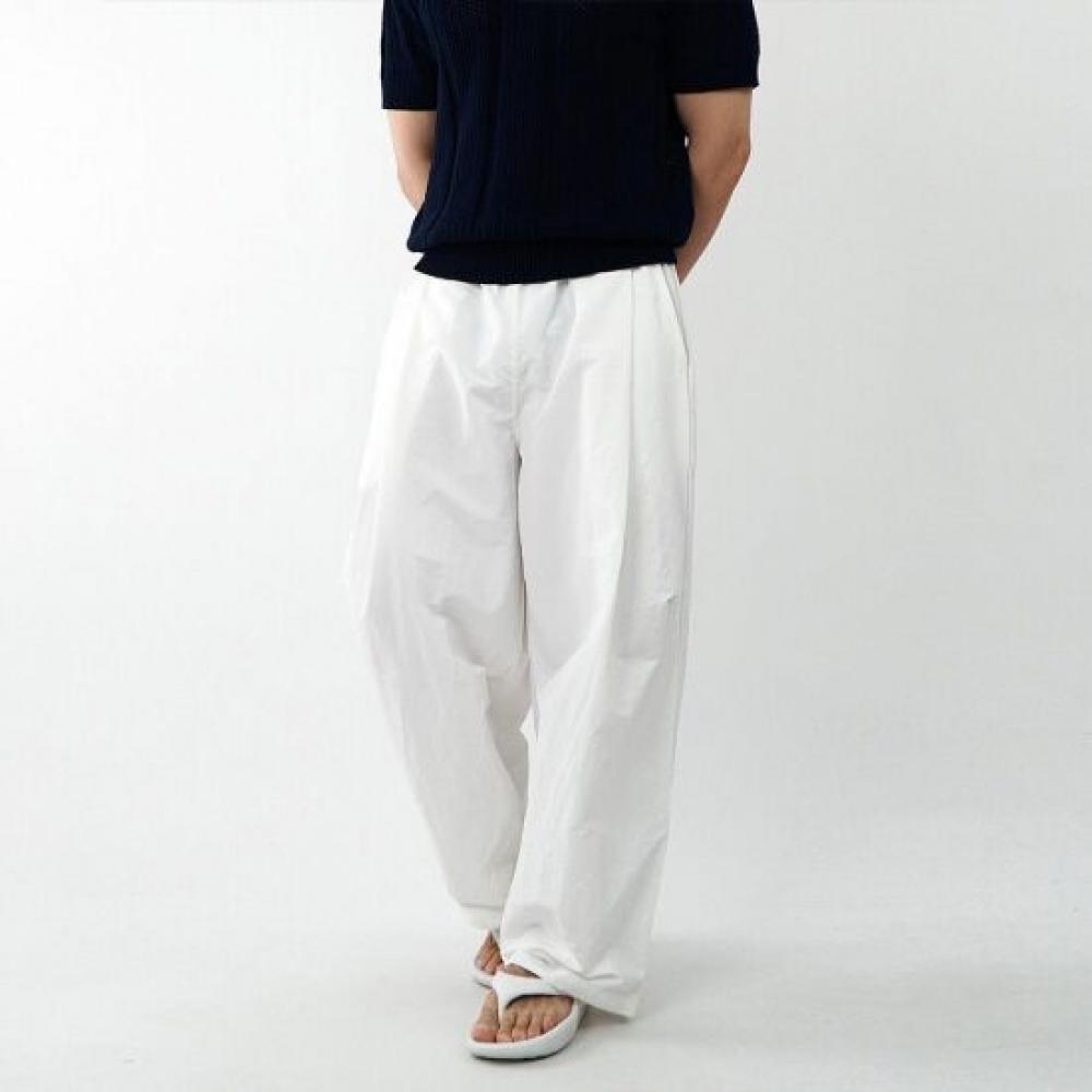 Onl Men S Curved Parachute Nylon Wide pantS White Mpn
