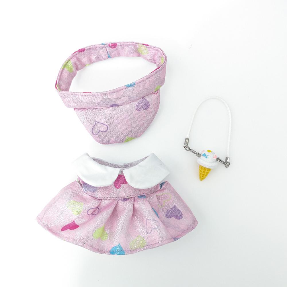 Miniature Colorful Heart Dress Set for 17cm Labubu Dolls Cute DIY Doll Clothes Fashion Accessories Lovely Outfit Gifts for Girls Friends