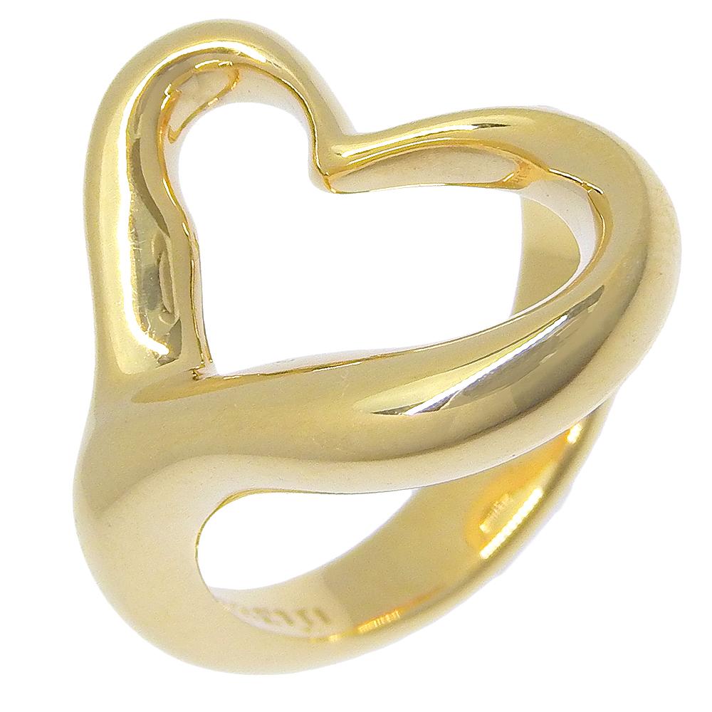 

TIFFANY&Co. Open heart Ring Elsa Peretti K18 yellow gold #5.6(US Size) heart 8.4g Women Used