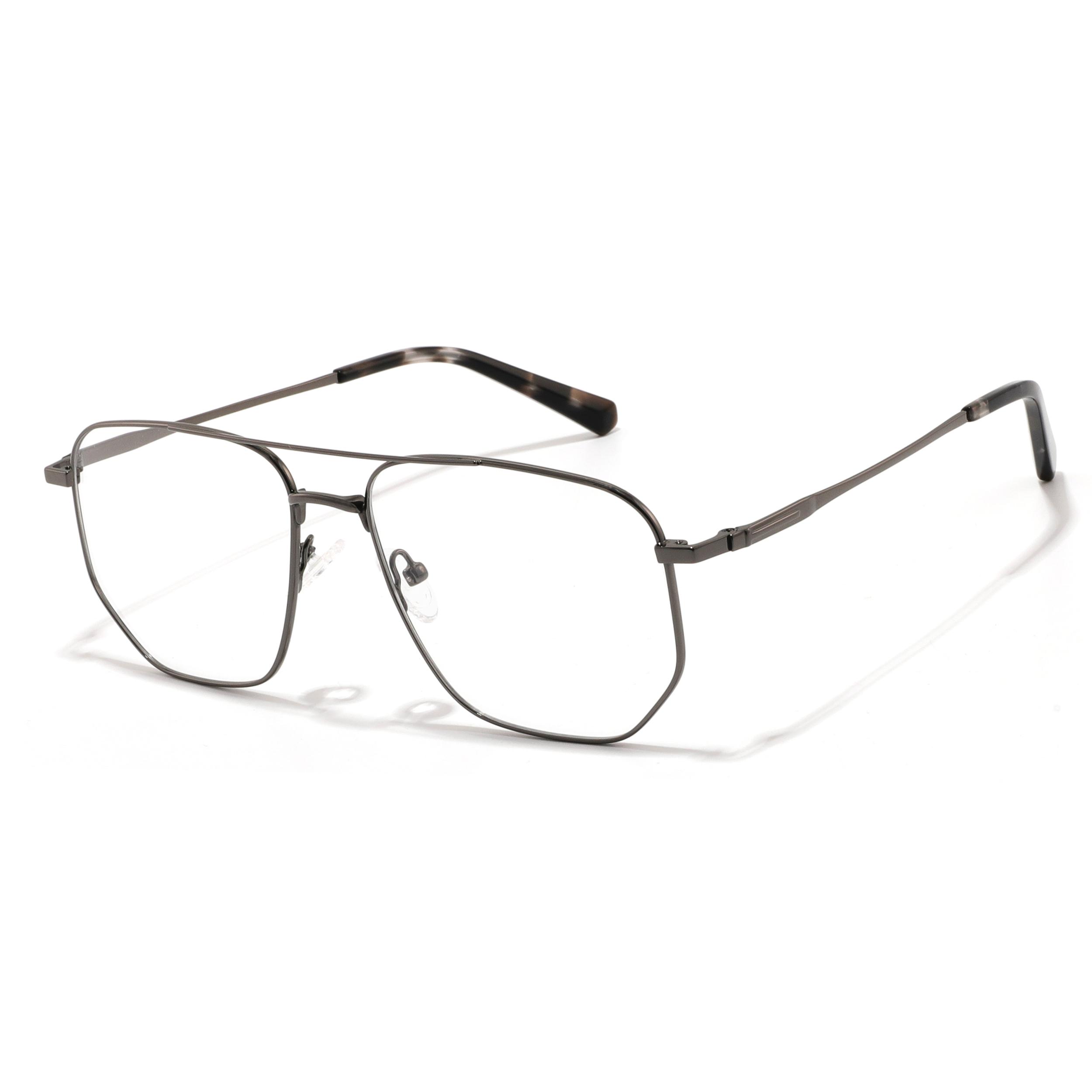 

Titanium Frame Women Men Classic Square Eyeglasses Frames Fake Glasses Double-Bridge Polarized Sunglasses UV400 Outdoor Shades