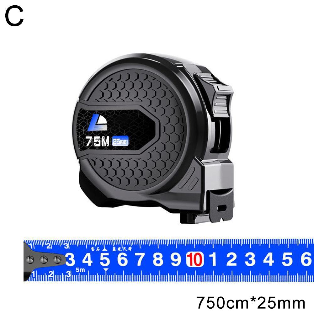 Fluorescent Steel Tape Measure - Self-Locking High Precision Metric Ruler  Wear-Resistant  Retractable Measure Tools
