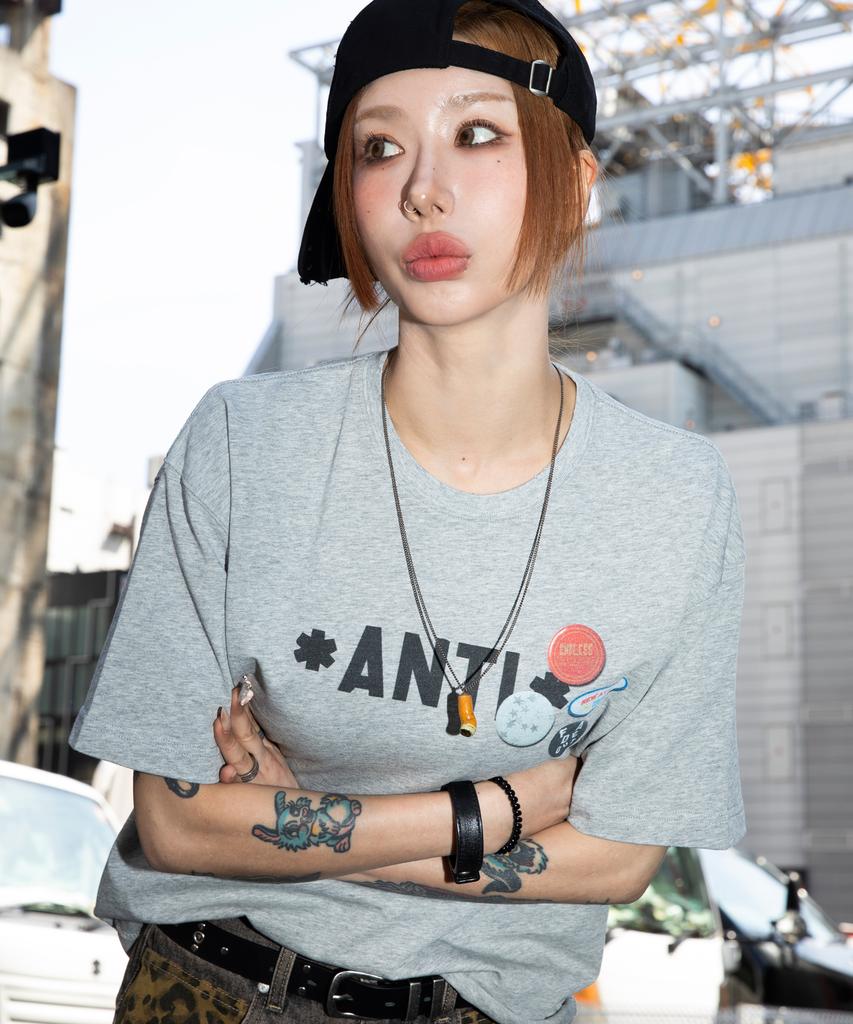 XTONZ Xf010 Anti-Pin Badge T-Shirt (Gray)