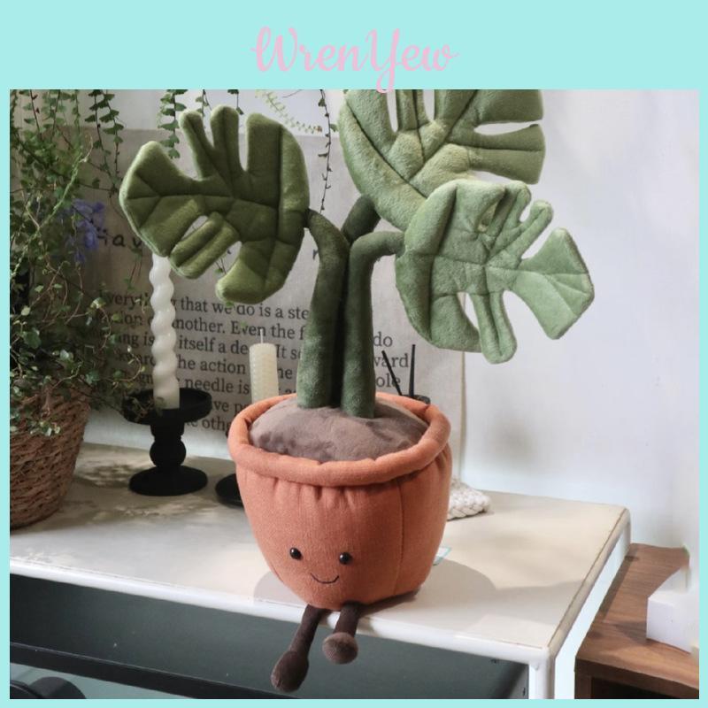 Planta de Pelúcia Monstera Recheada com Algodão PP Decoração Realista para Mesa de Escritório para Casa Berçário