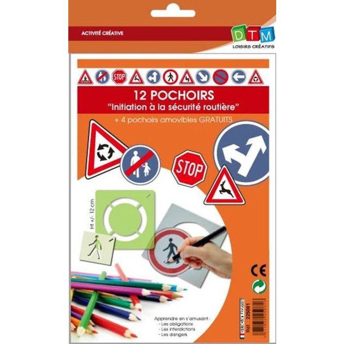 Graine Créative - Pochoir Sécurité routière 12 pièces + 4 gratuits