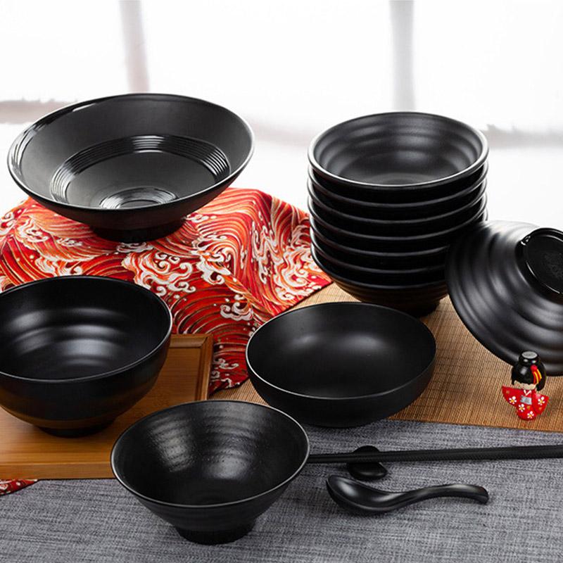 Frosted Melamine Ramen Bowl Imitation Porcelain Large Noodle High Temperature Resistance Bowl Salad Soup Bowl Fast FoodTableware