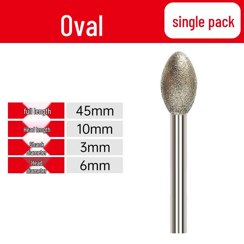 Emery Grinding Head for Metal and Jade Polishing, 3MM Electric Carving Tool.