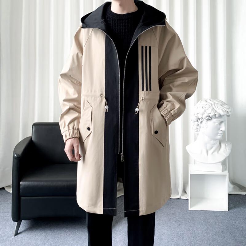 ROMON Men's Mid-Length Lightweight Trench Coat