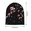 Japanese Sakura Cherry Blossoms Black Beanie Hat Unisex Warm Bonnet Cap Adults Knit Hat Headwear Vintage Street Skullies Beanies