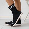 Women's Casual Slip-On Hiking Boots, Flat Heel, Fabric Upper and Lining, PU Sole, All-Season - Handwash or Dry Clean