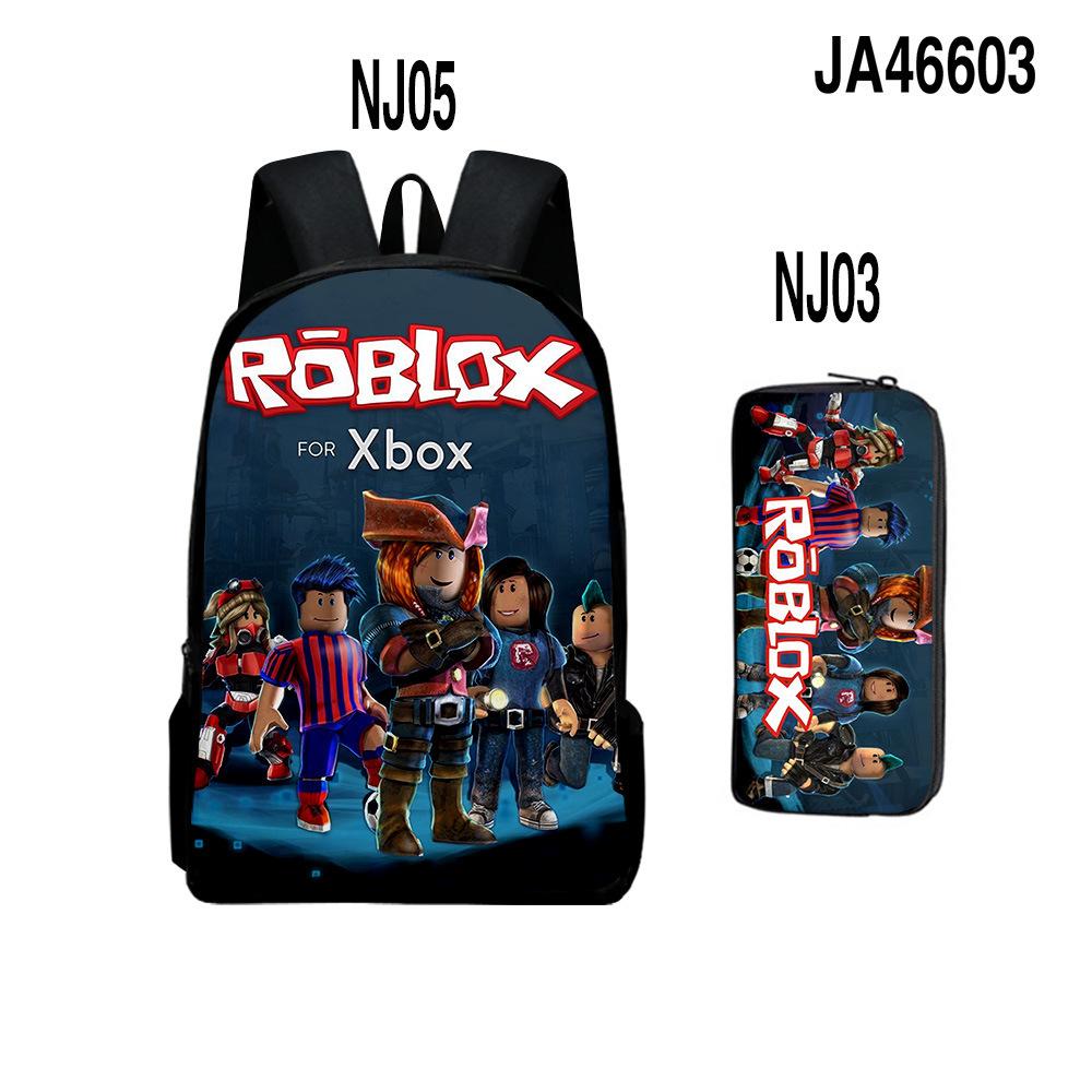 Roblox Two-Piece Set, Elementary And Middle School School Bag, Children'S Backpack, Cartoon Animation Backpack.