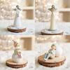 Resin Angel Girl Desktop Decoration Angel Design Waterproof Christmas Scene Arrangement White Gold Pink Angel Girl Decor