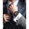 PindowS Men S Diamond Decor Analog Quartz Waterproof Watch Black M650n1