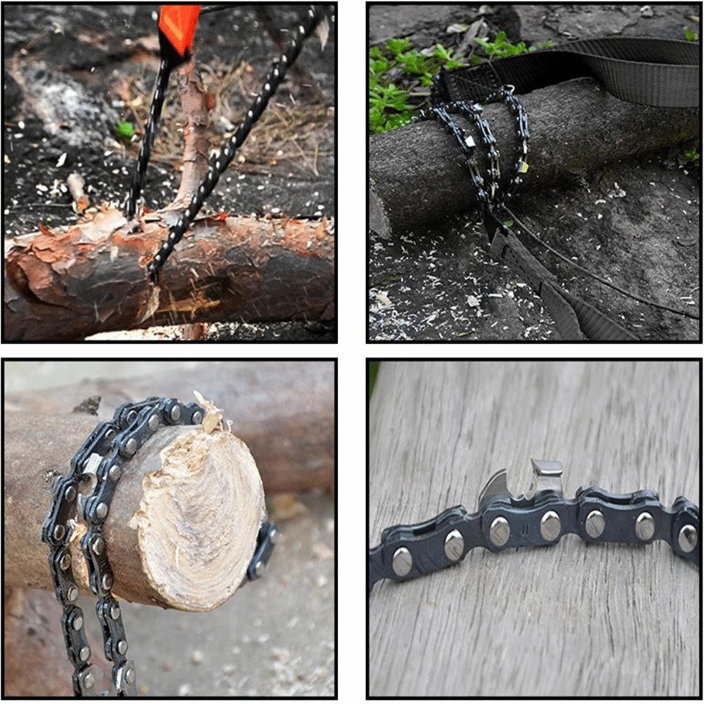 

High Quality Portable Wire Saw Multi Function 11/33 Teeth Survival Chainsaw with Pouch Durable Hand Drawn Saw Field Work Black-11 Teeth